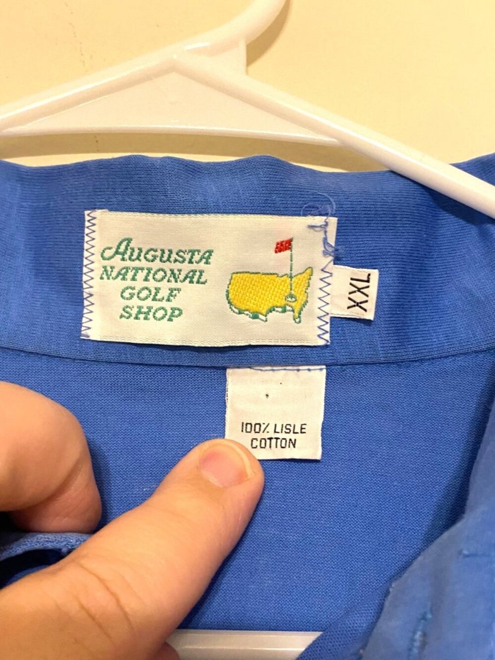 VTG Vintage Augusta National Golf Club Royal Blue Pocket Polo Golf Shirt XXL 2XL - Picture 3 of 3